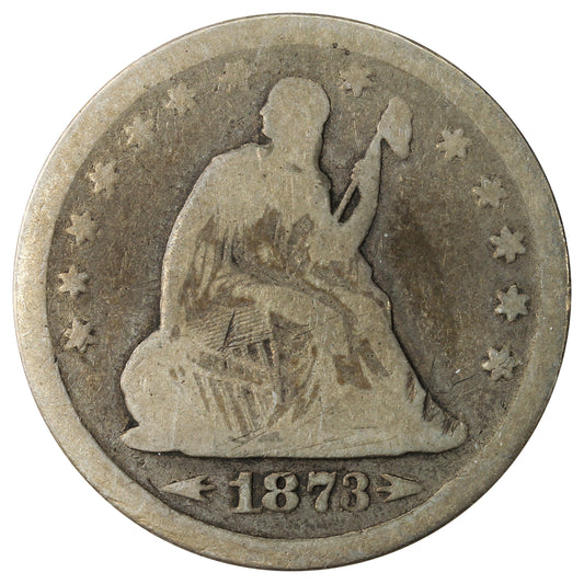 1873 Open 3 USA Quarter About Good (AG3) $
