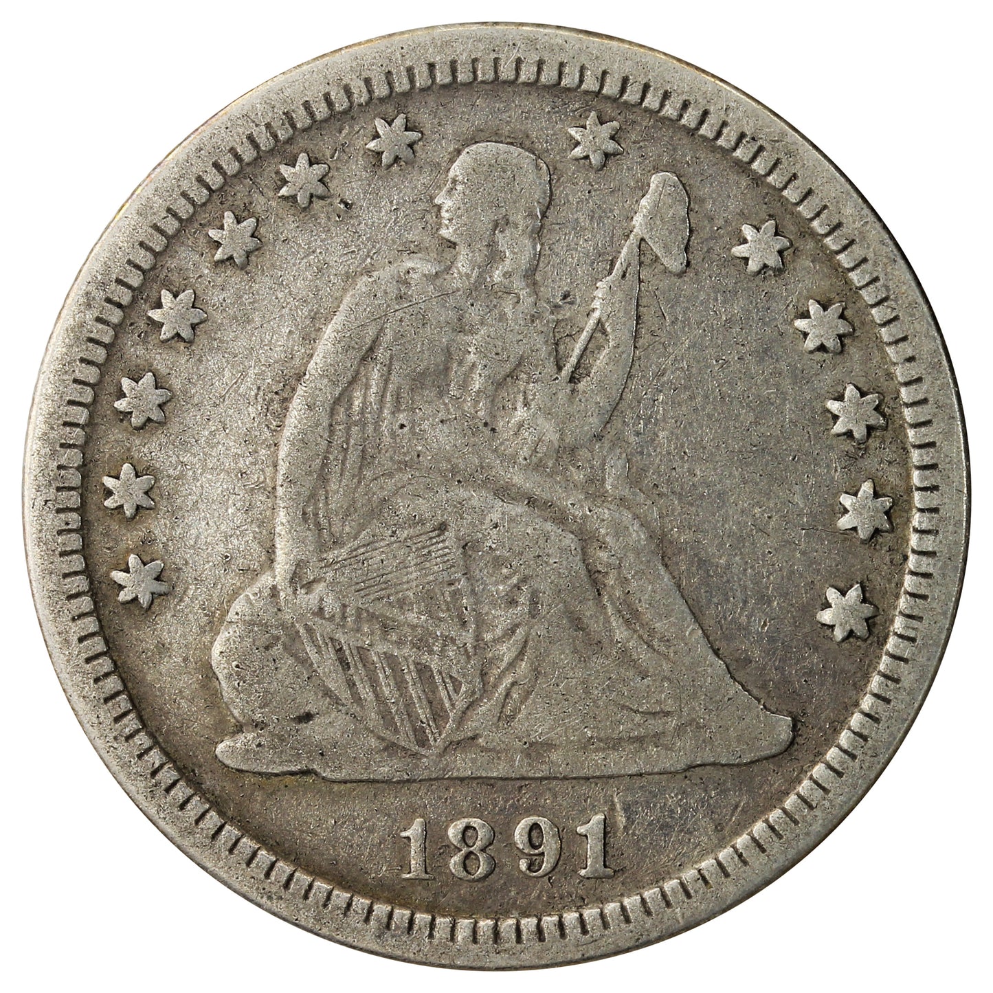 1891 USA Quarter VG-F (VG10) $
