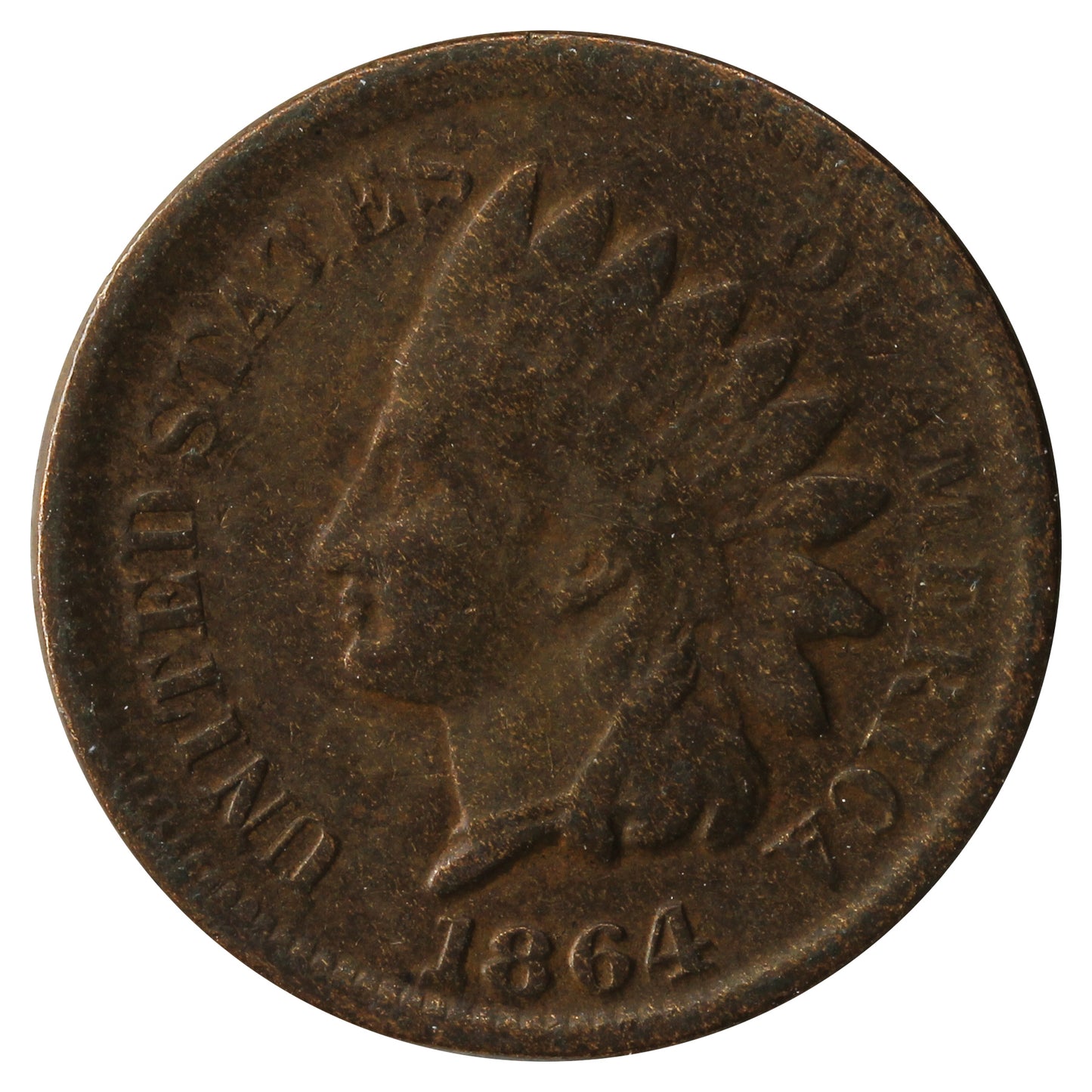 1864 Var. 3 No L USA Cent VG-F (VG10)