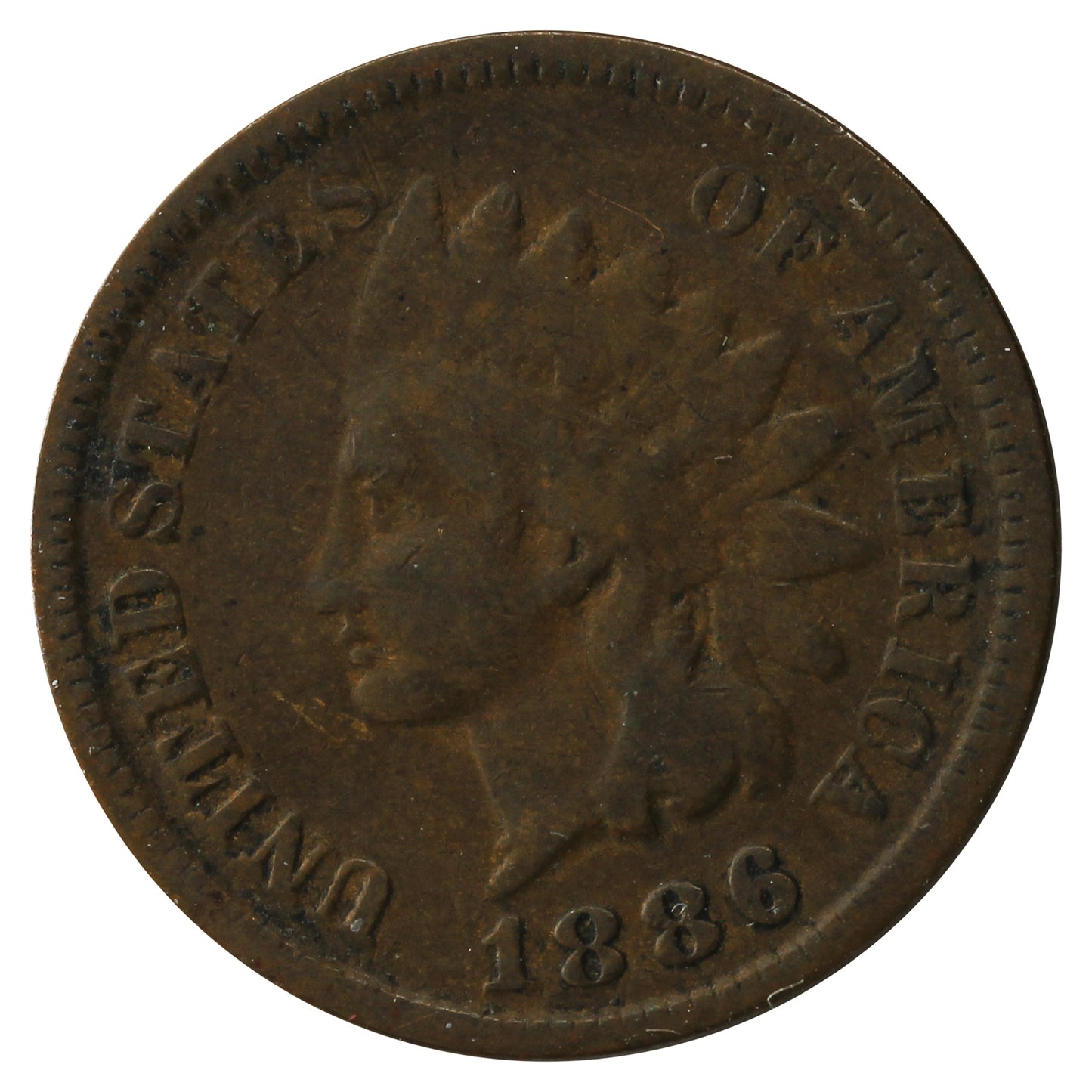 1886 Var. 1 USA Cent VG-F (VG10)