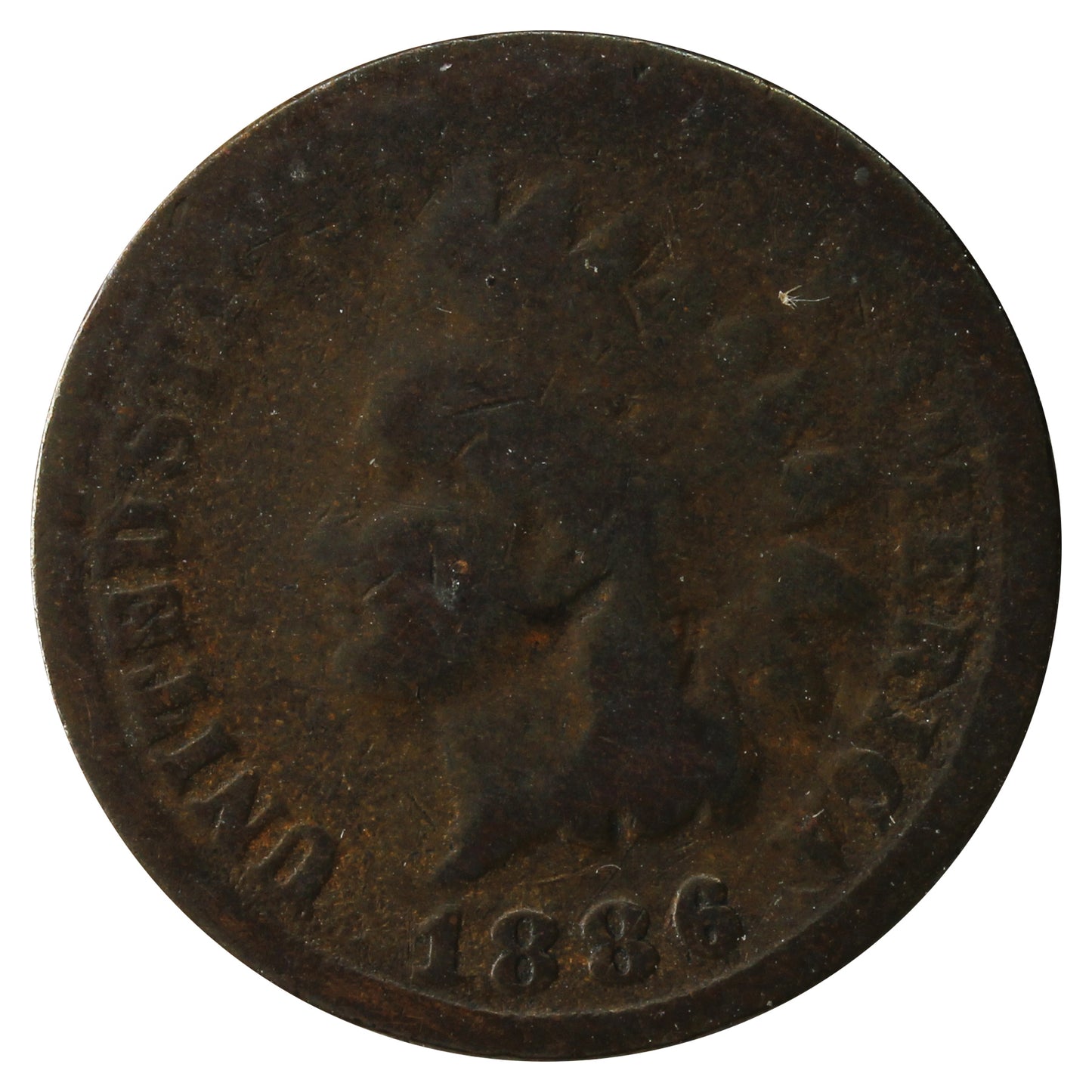 1886 Var. 2 USA Cent About Good (AG3)