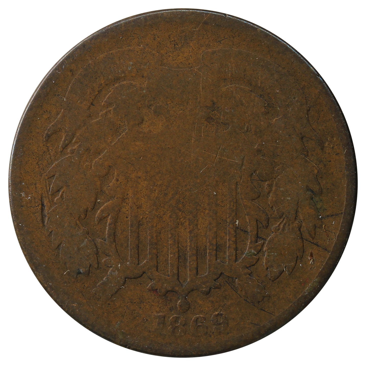 1869 USA 2 Cents About Good (AG3)