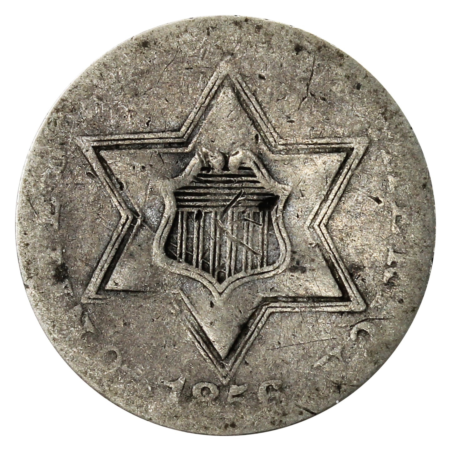 1856 Silver 3 Cents About Good (AG-3) $