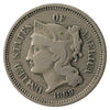 1869 Nickel USA 3 Cents Very Fine (VF20)