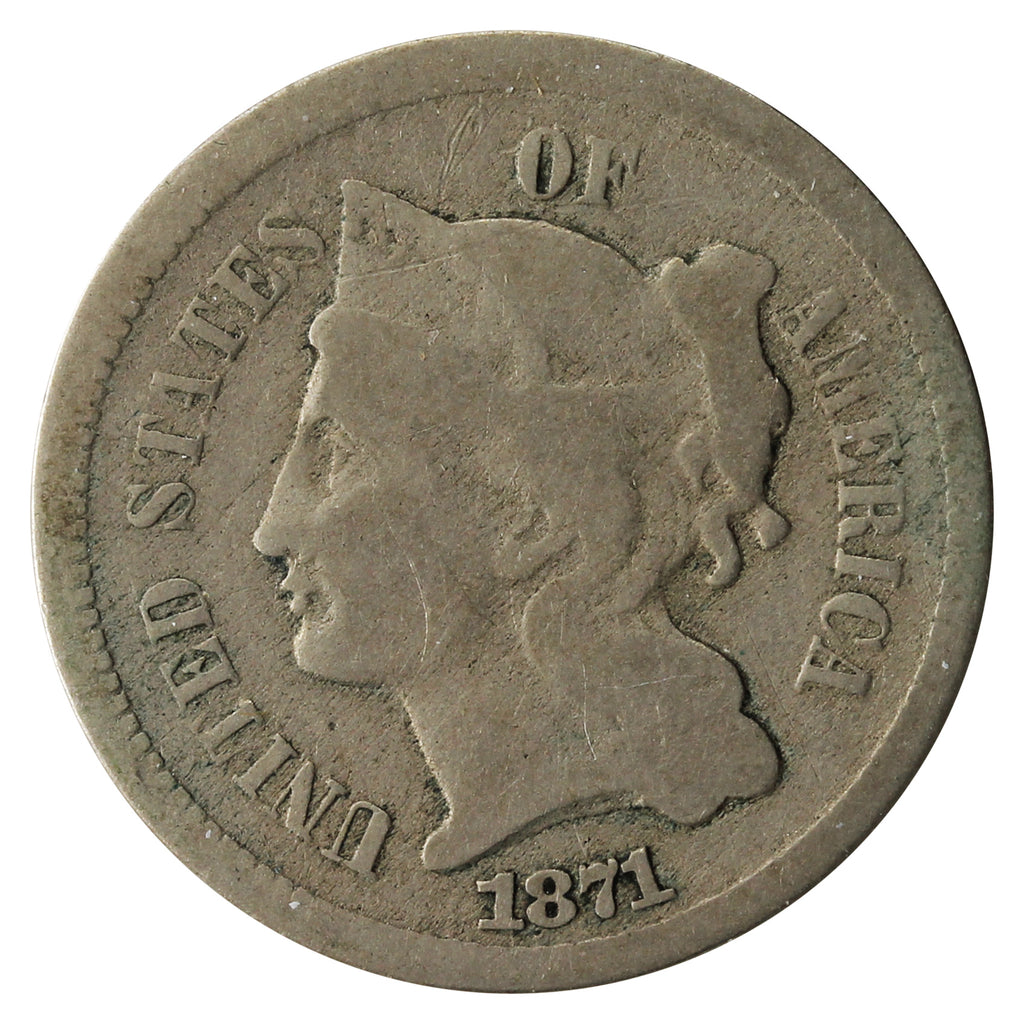 1871 Nickel USA 3 Cents G-VG (G6)