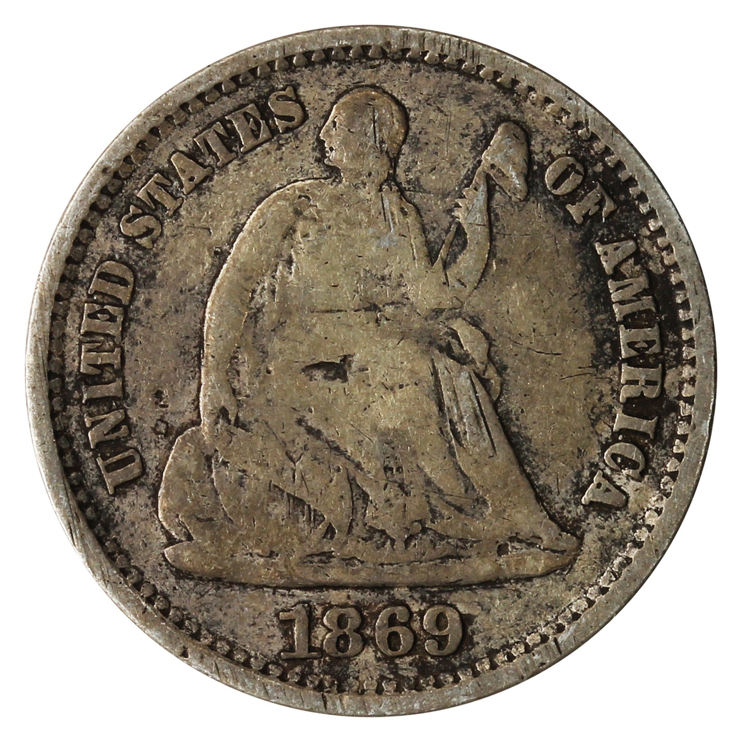 1869 S USA Half Dime G-VG (G6)