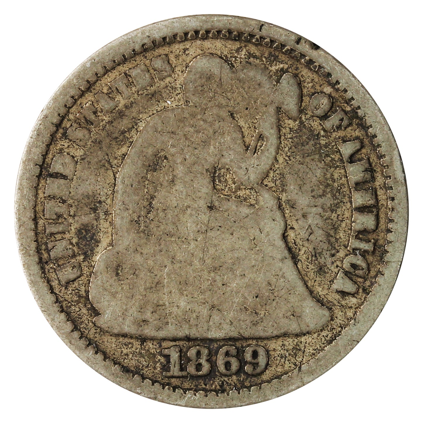 1869 S USA Half Dime Good (G4)