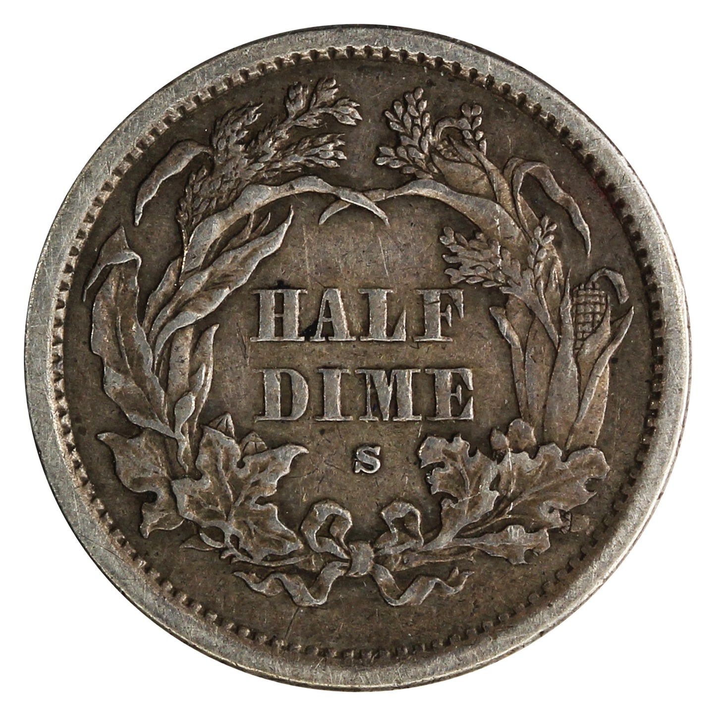 1872 S Above Bow USA Half Dime VG-F (VG10)