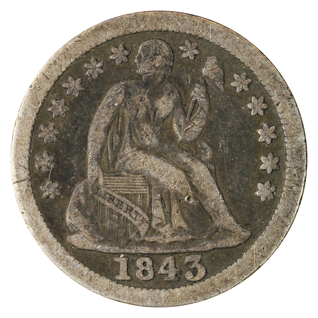1843 USA Dime F-VF (F15)