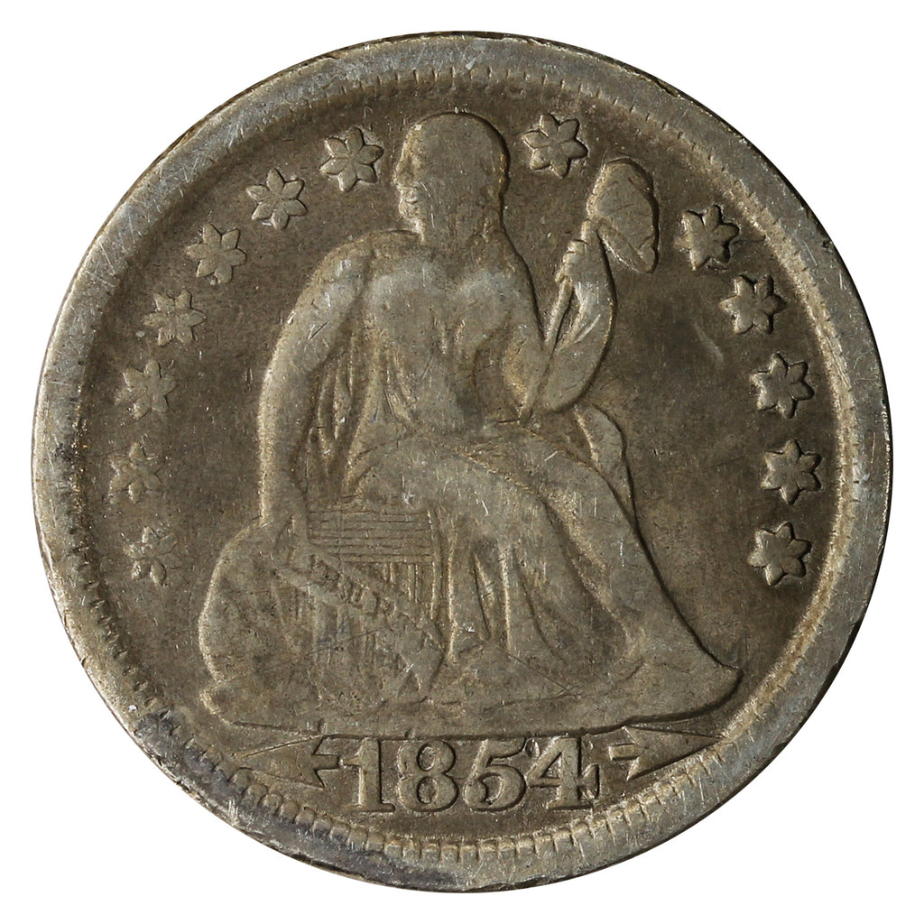 1854 USA Dime F-VF (F15)