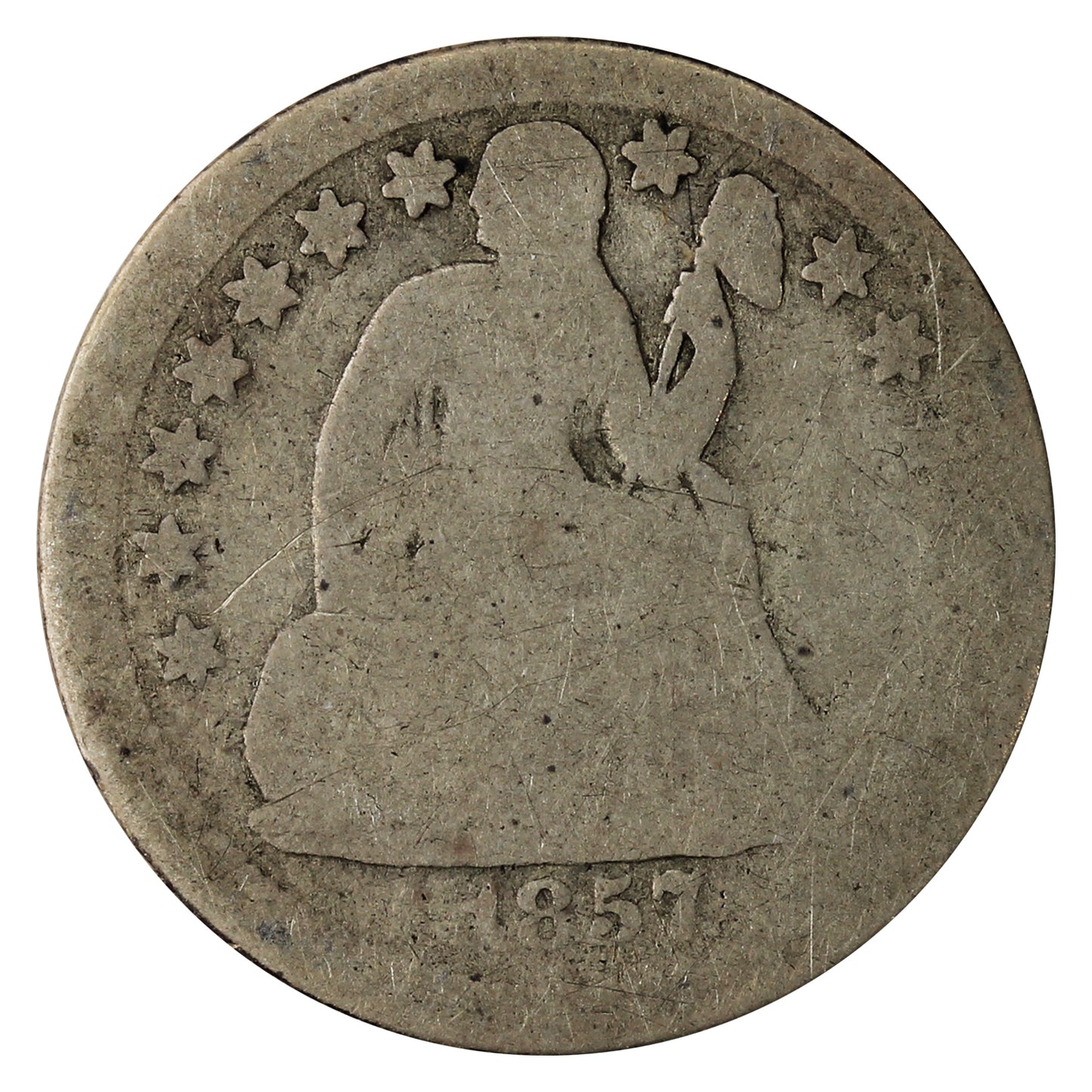 1857 USA Dime About Good (AG3)