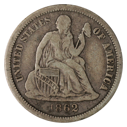 1862 USA Dime VG-F (VG-10)