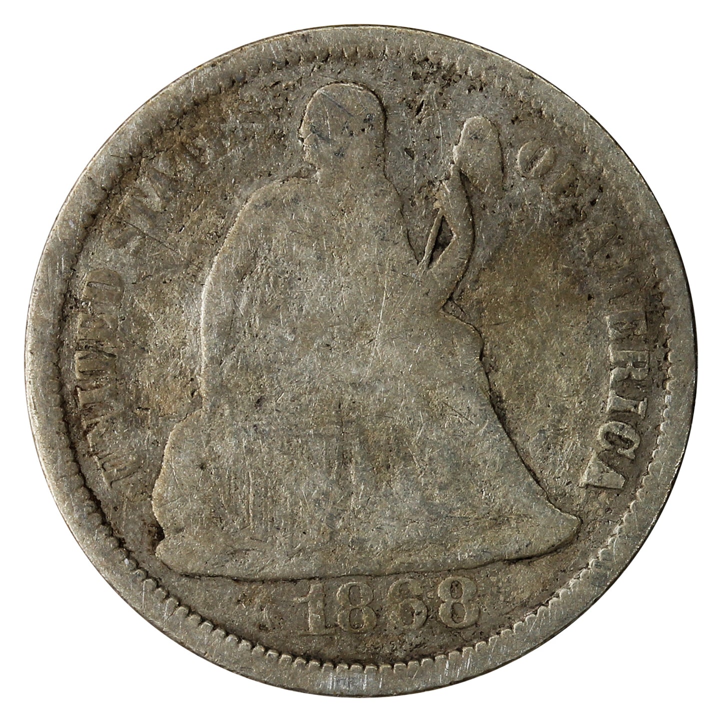 1868 USA Dime Good (G4)