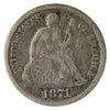 1871 USA Dime Fine (F12)
