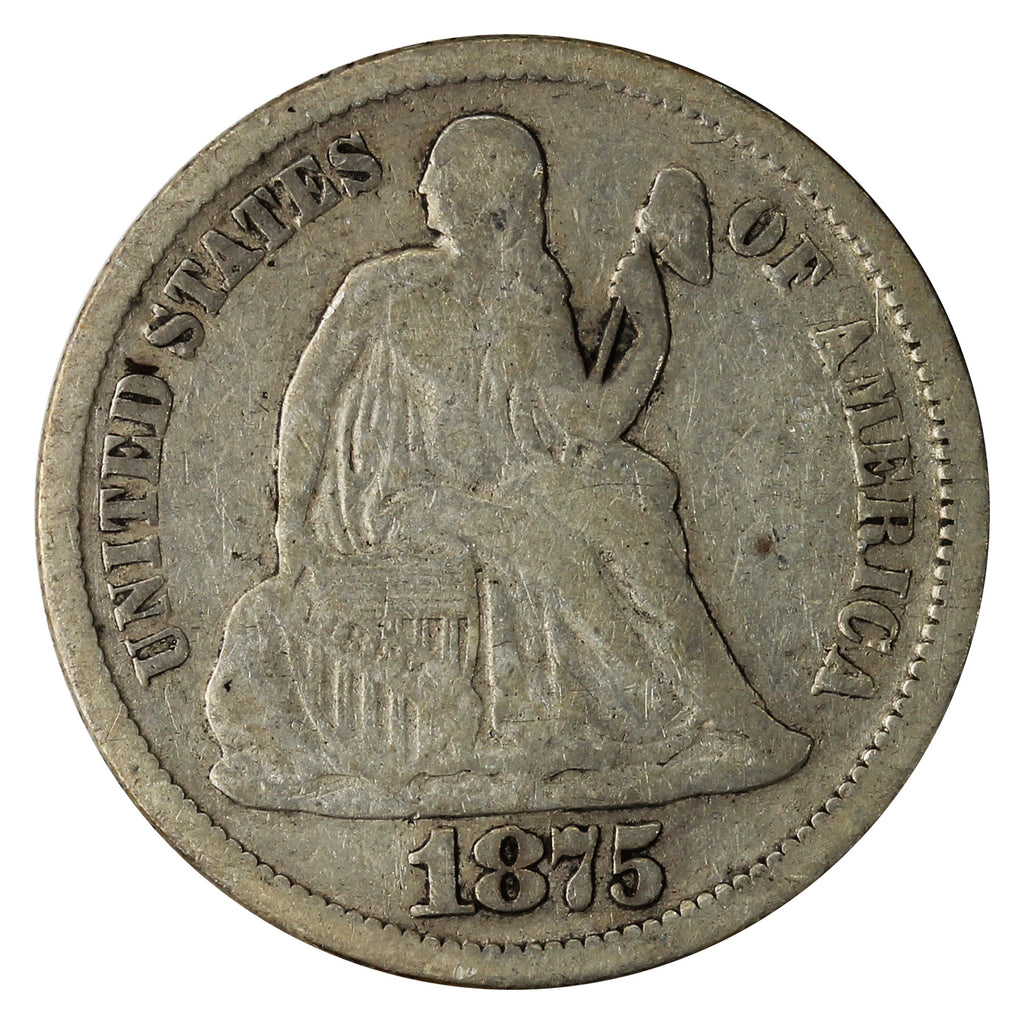 1875 USA Dime G-VG (G6)