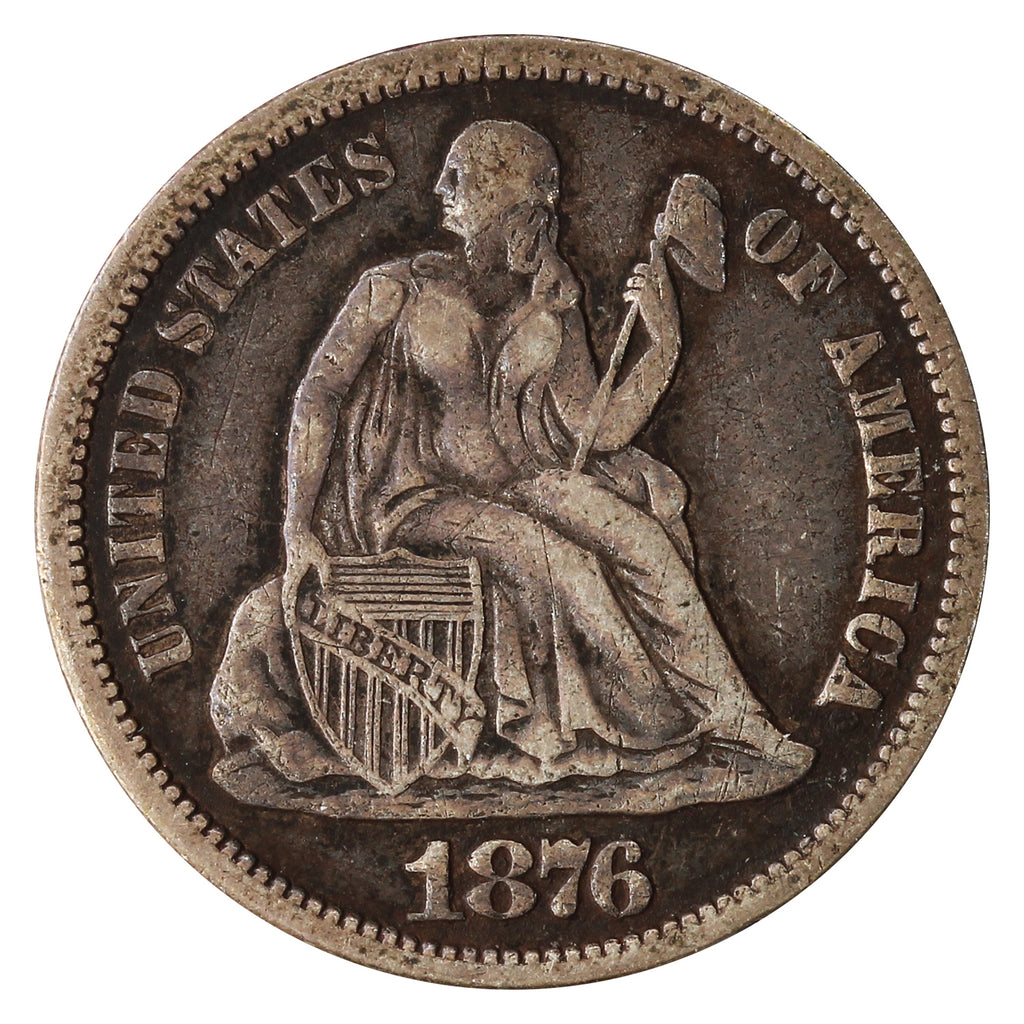 1876 S USA Dime Very Fine (VF20)
