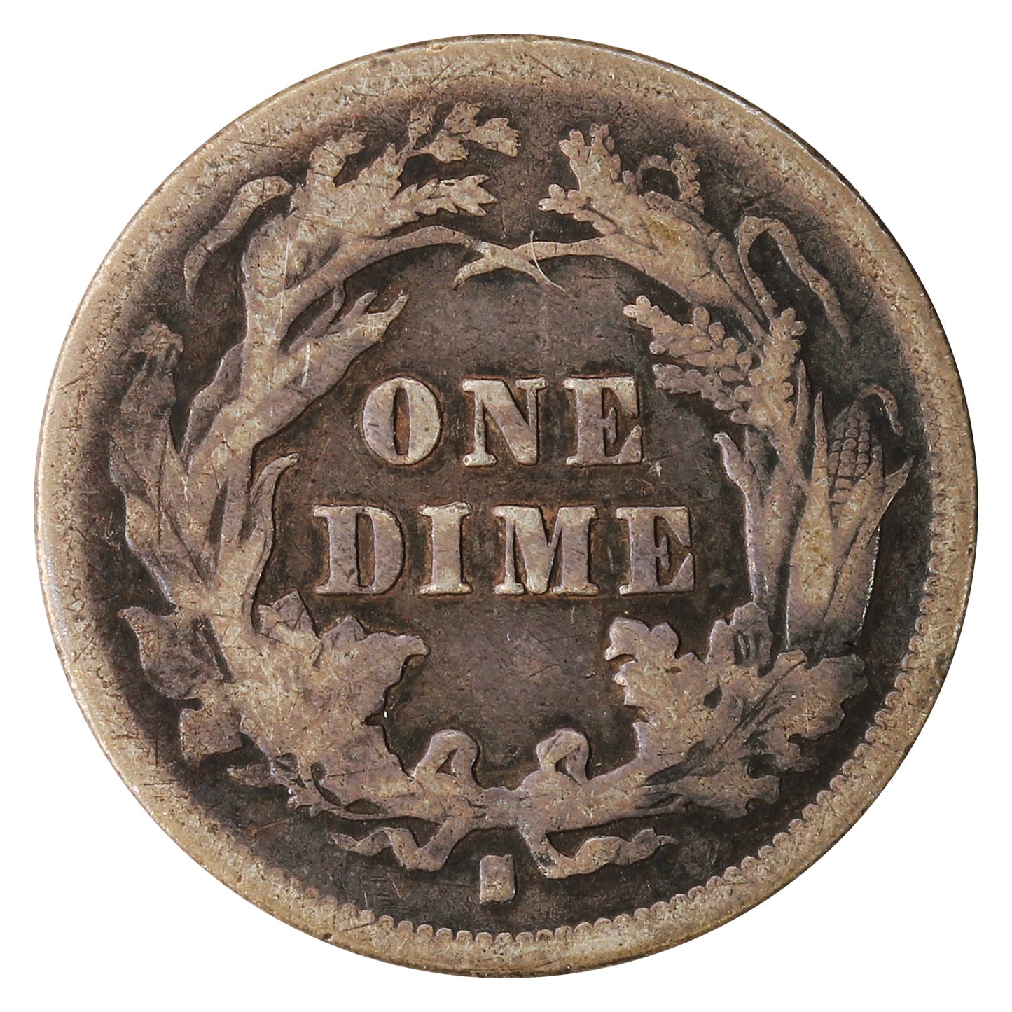 1876 S USA Dime Very Fine (VF20)