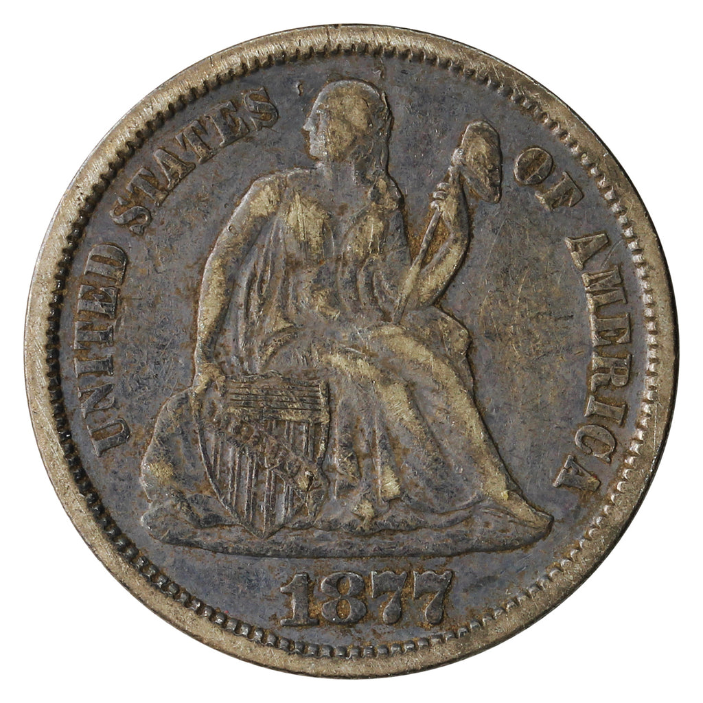 1877 USA Dime F-VF (F15)