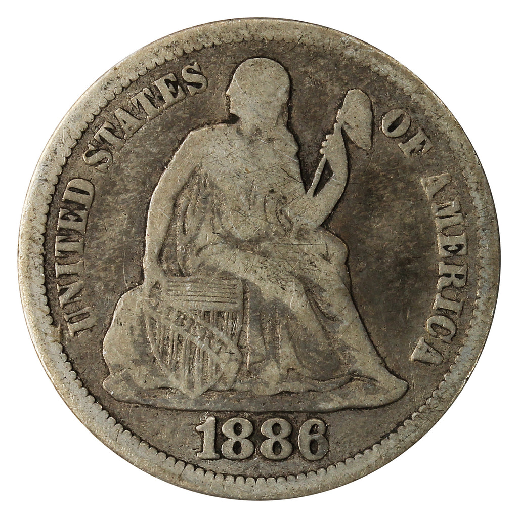 1886 USA Dime Very Good (VG8)