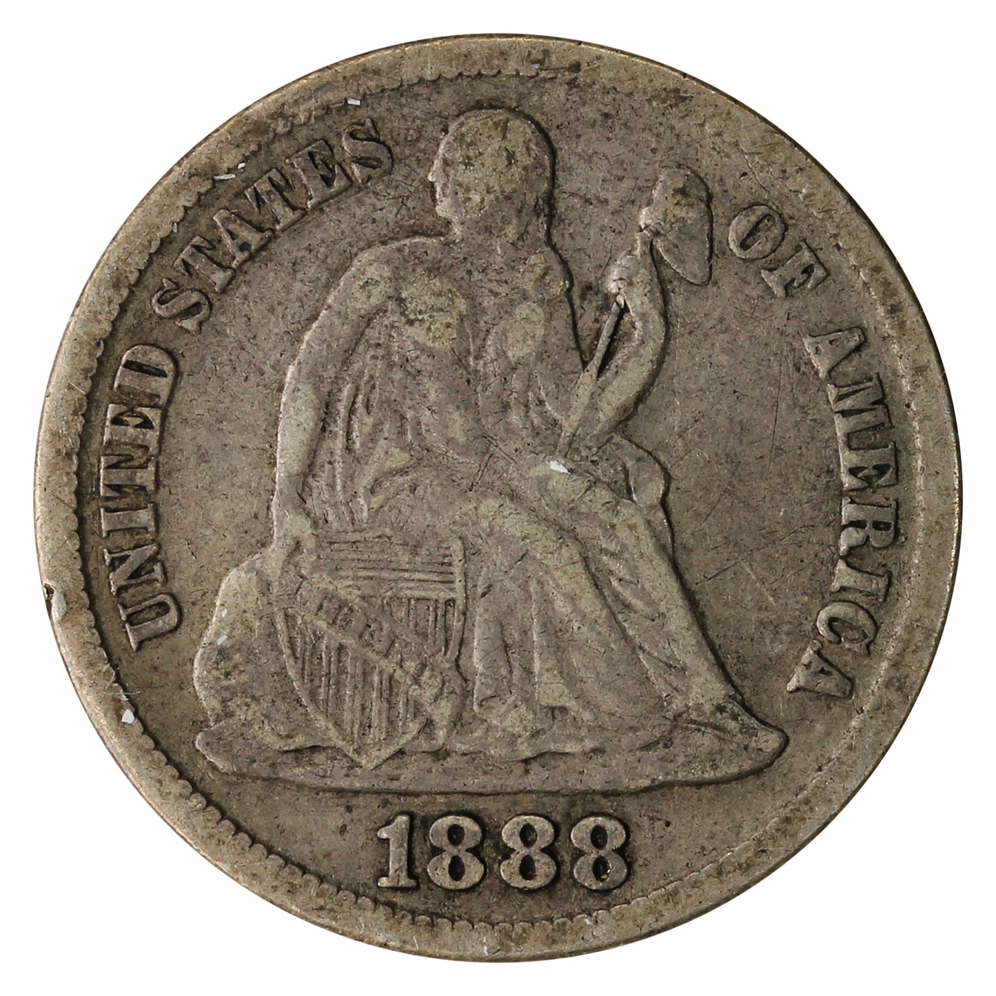 1888 S USA Dime Fine (F12)