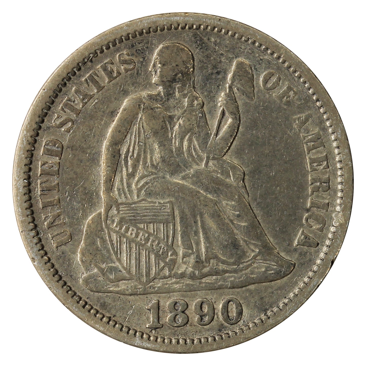 1890 USA Dime Very Fine (VF20)