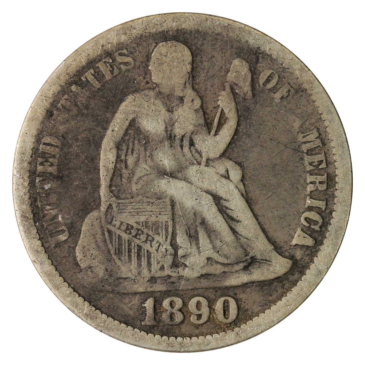 1890 USA Dime G-VG (G6)