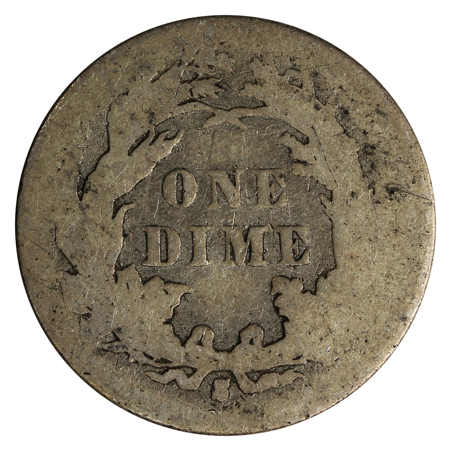 1890 S USA Dime About Good (AG3)