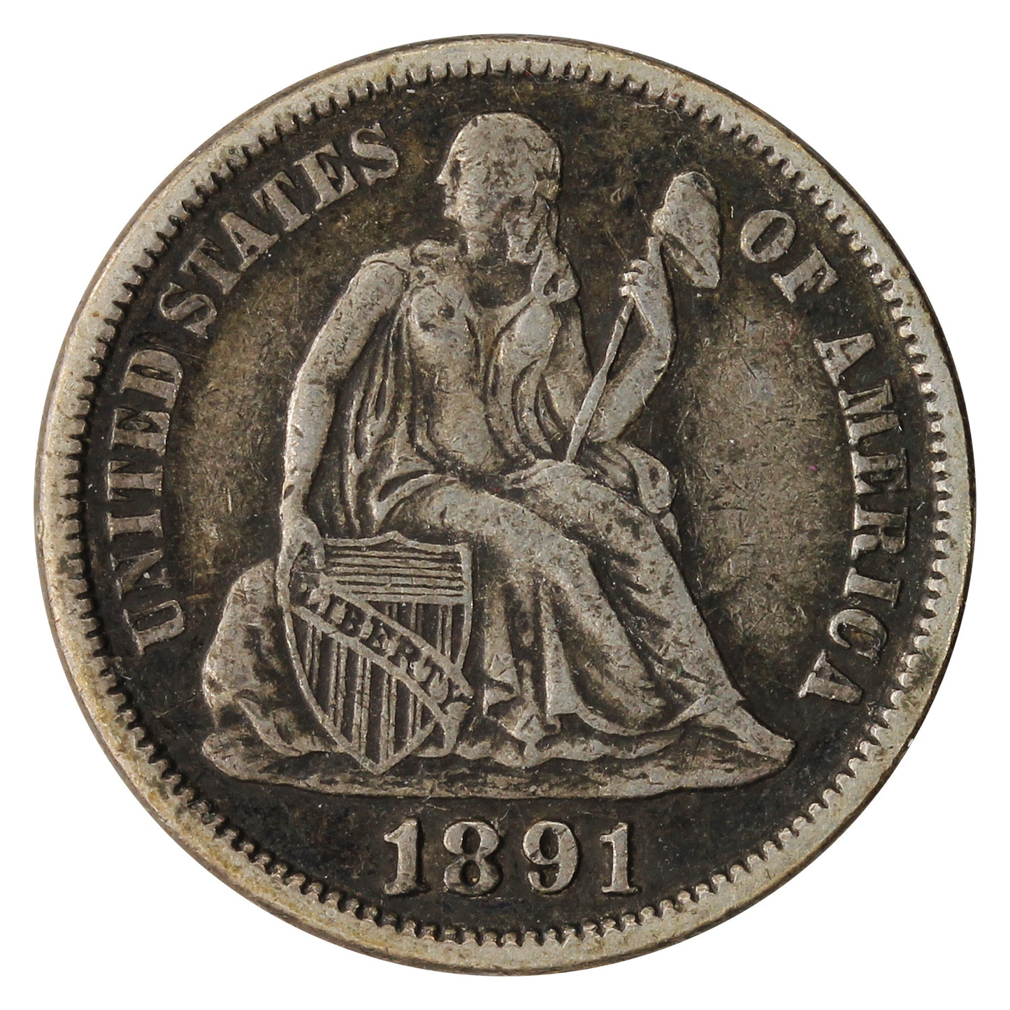 1891 USA Dime Very Fine (VF20)