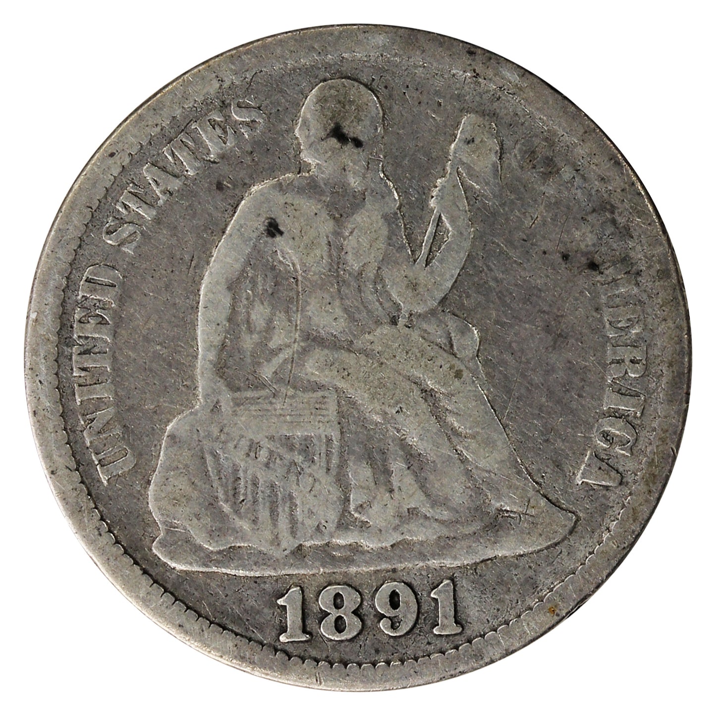 1891 USA Dime G-VG (G6)