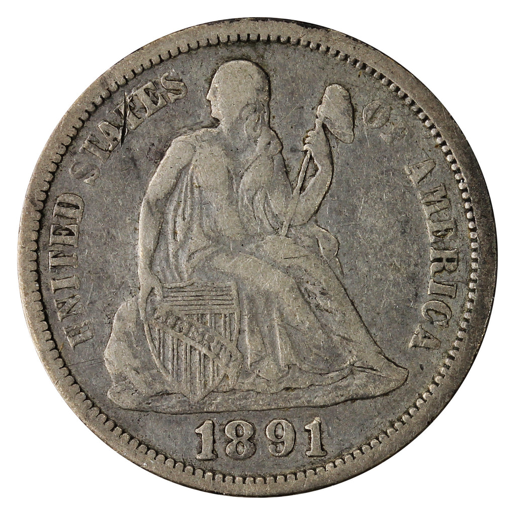 1891 O USA Dime F-VF (F15)