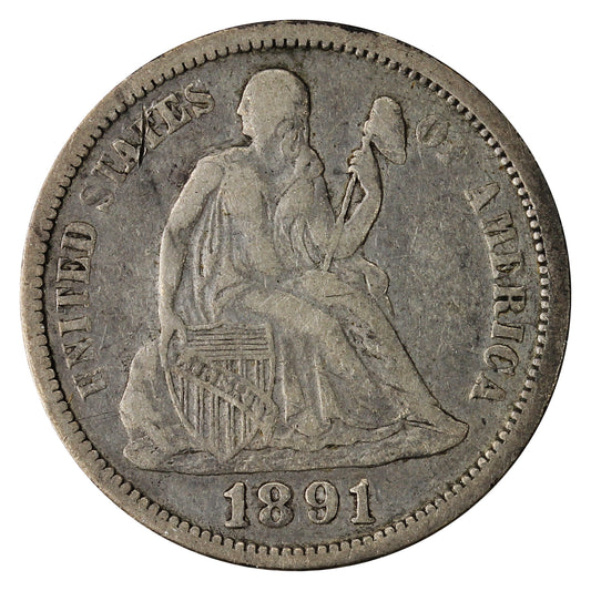 1891 O USA Dime F-VF (F15)