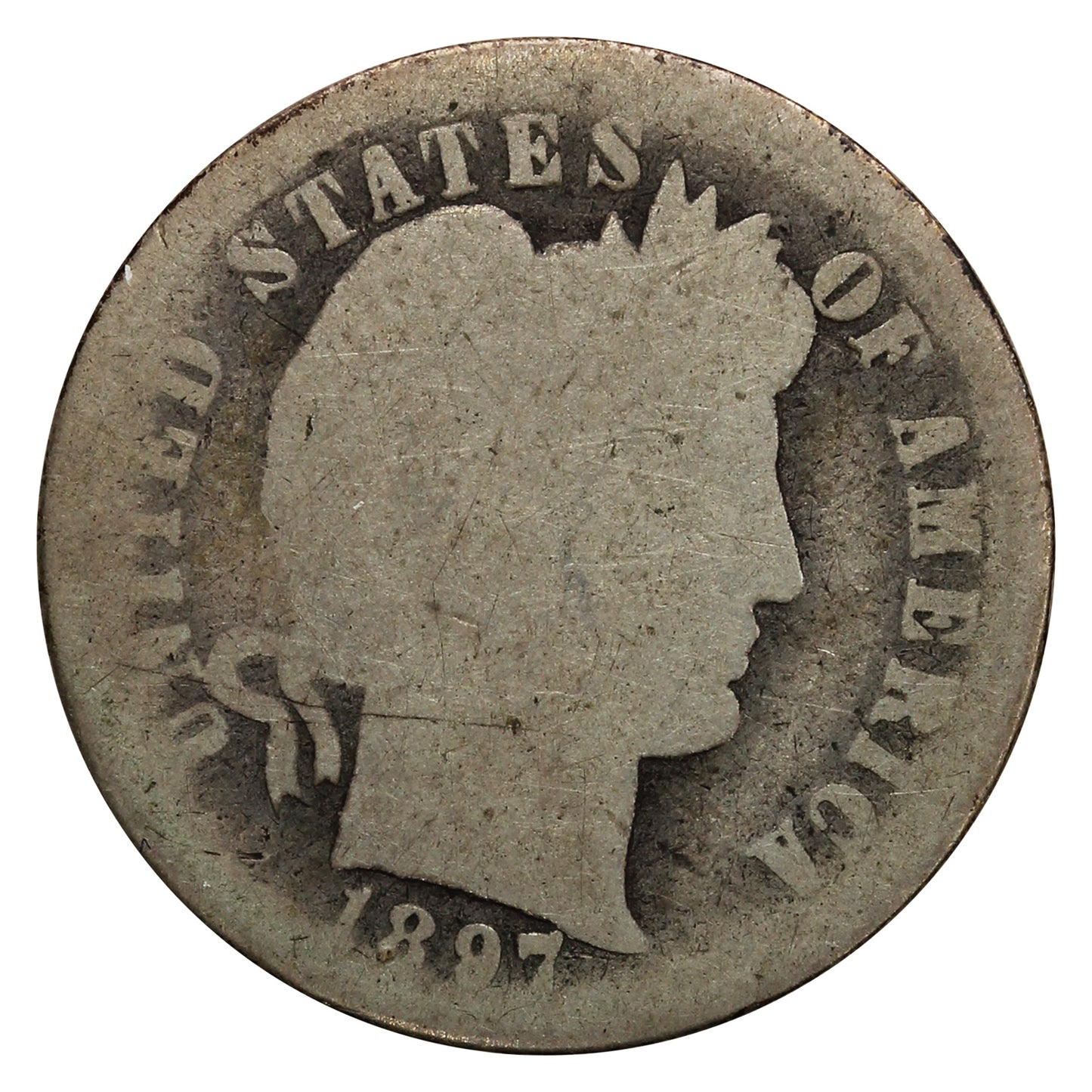 1897 S USA Dime About Good (AG3)