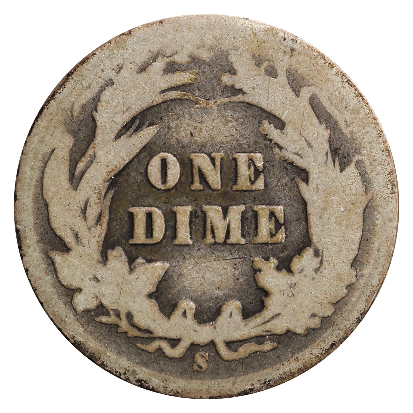 1897 S USA Dime About Good (AG3)