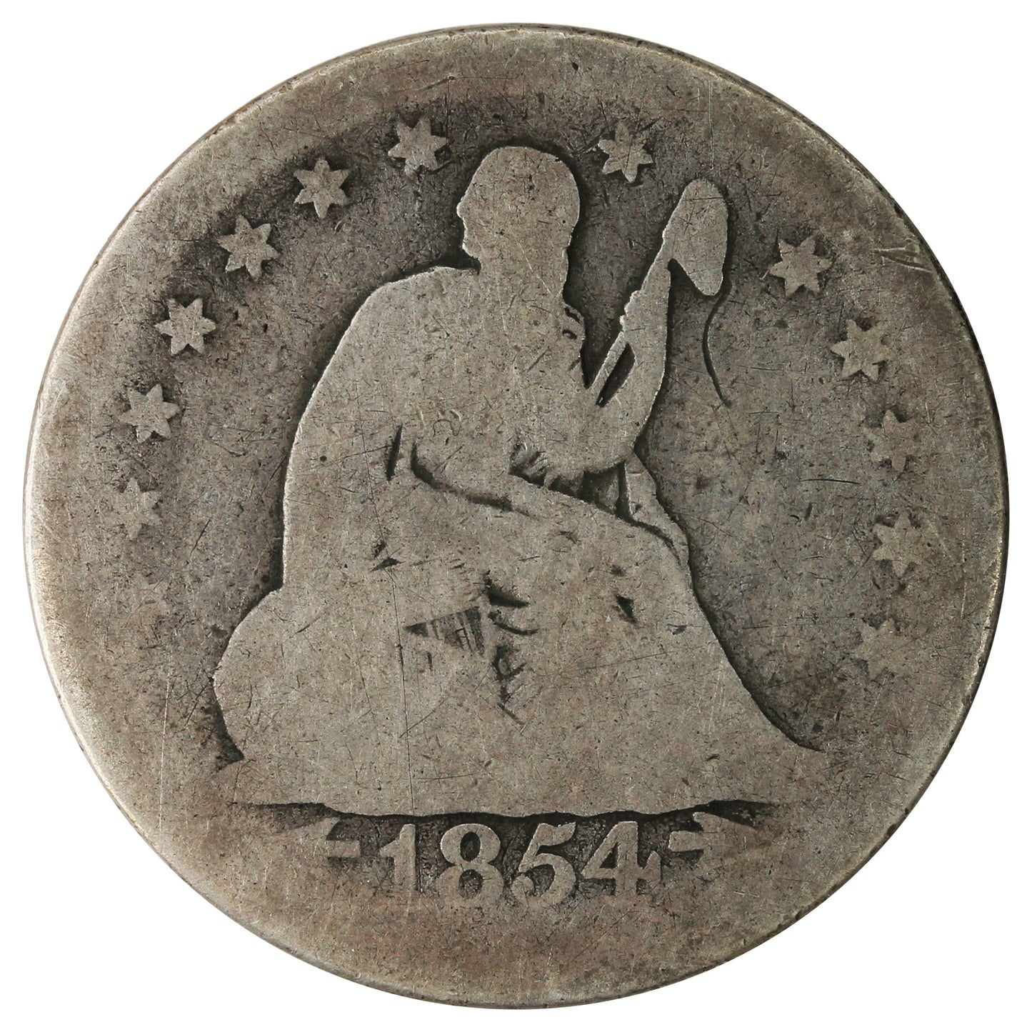 1854 Arrows No Rays USA Quarter About Good (AG3)