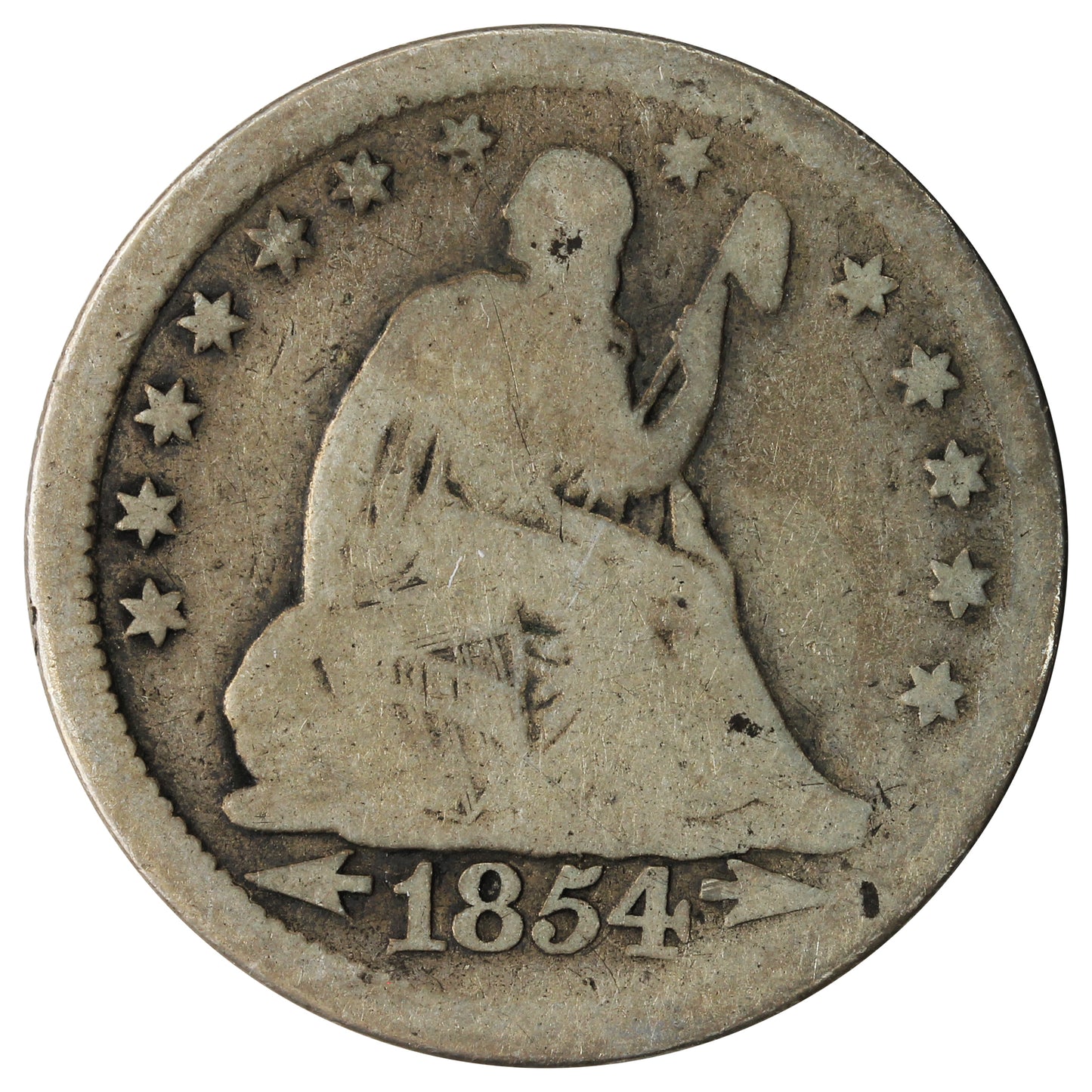 1854 Arrows No Rays USA Quarter Filler