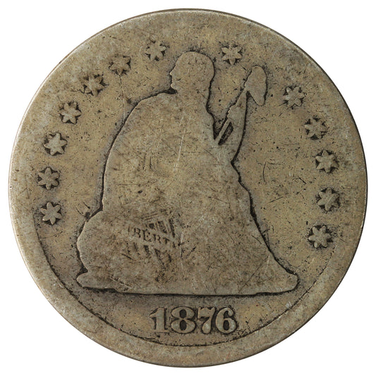 1876 S USA Quarter About Good (AG3)