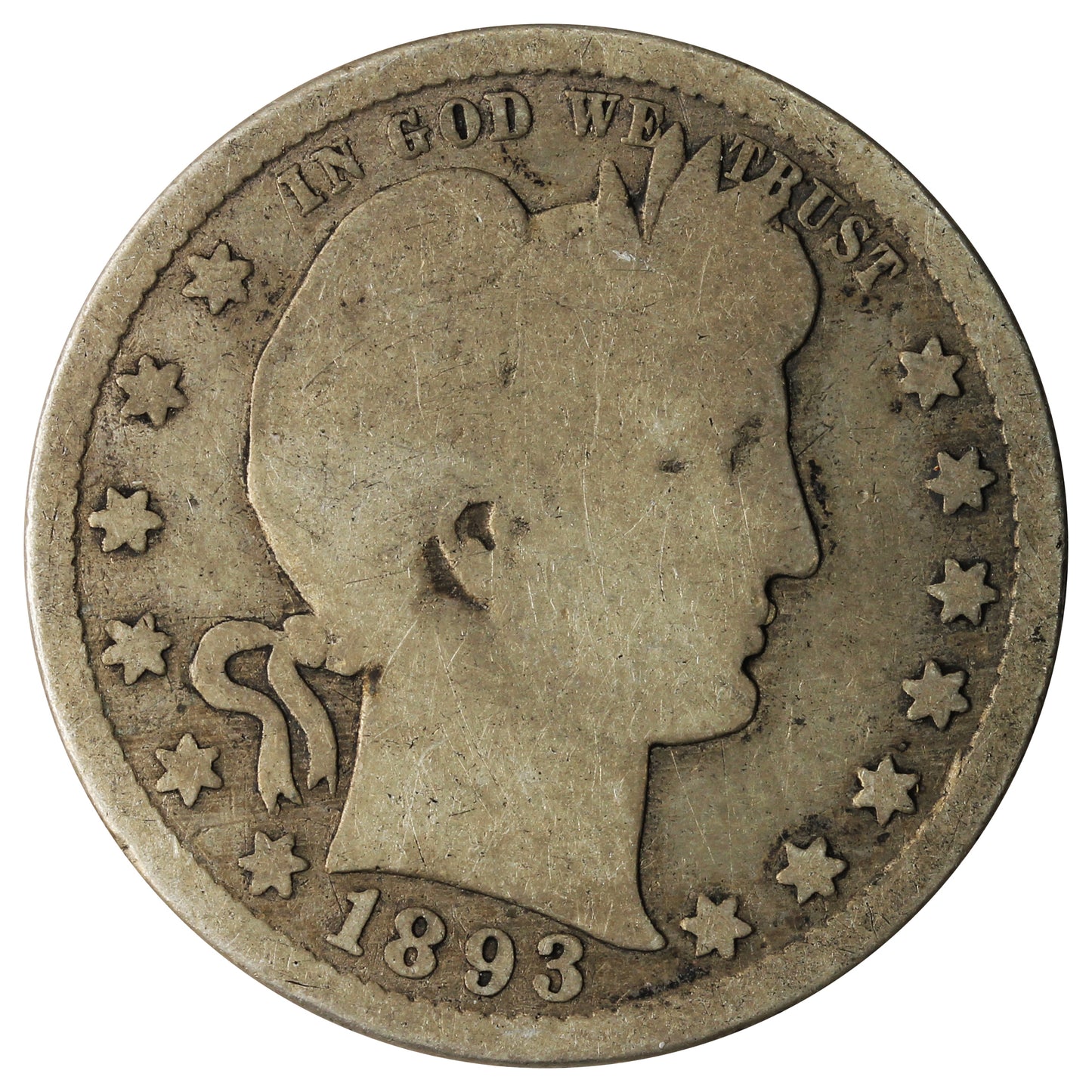 1893 S USA Quarter About Good (AG3)