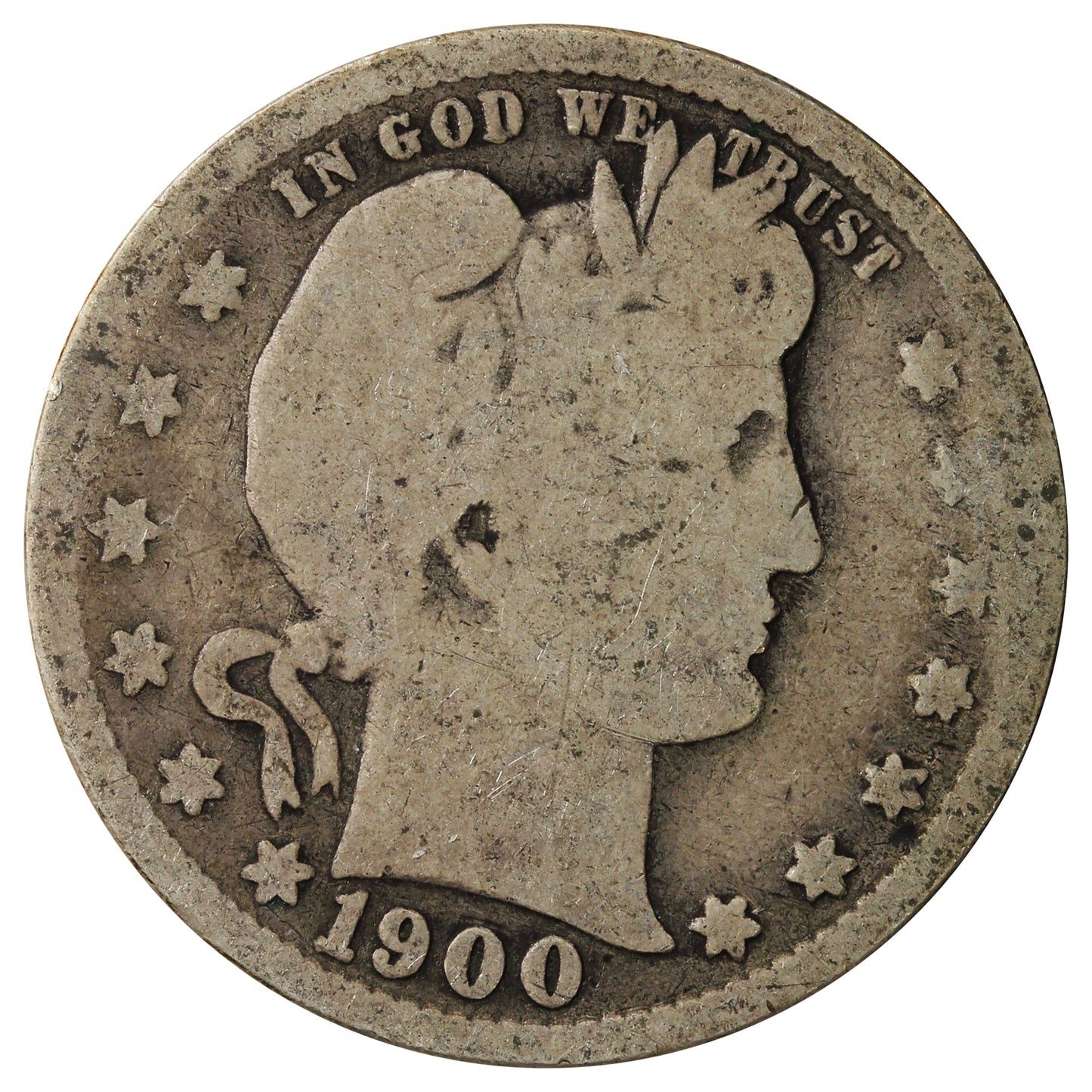 1900 S USA Quarter About Good (AG3)