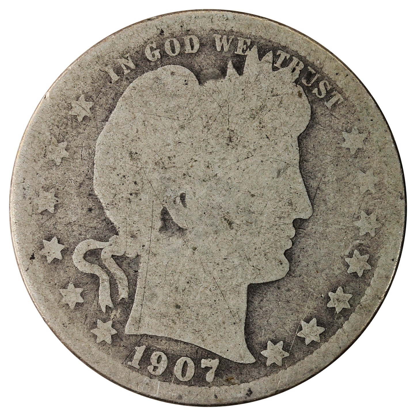 1907 D USA Quarter About Good (AG3)