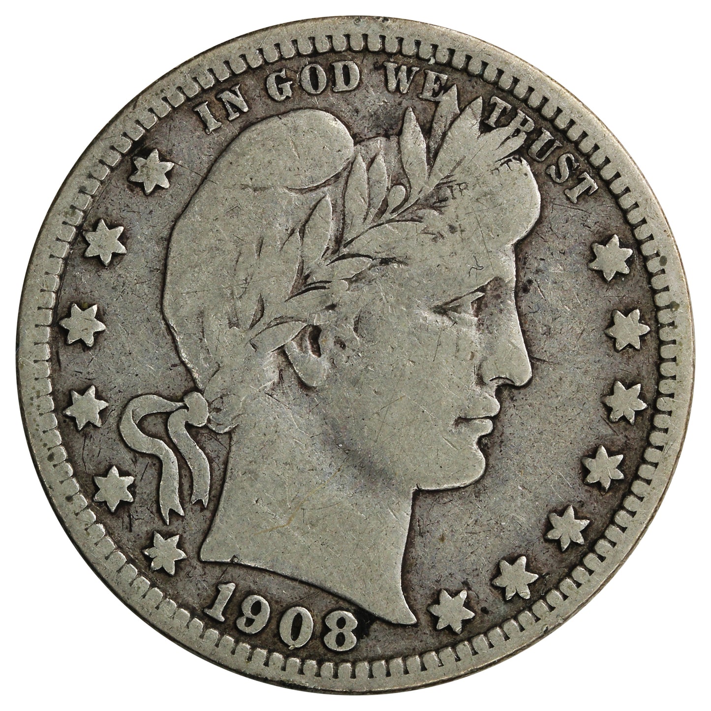 1908 D USA Quarter VG-F (VG10)