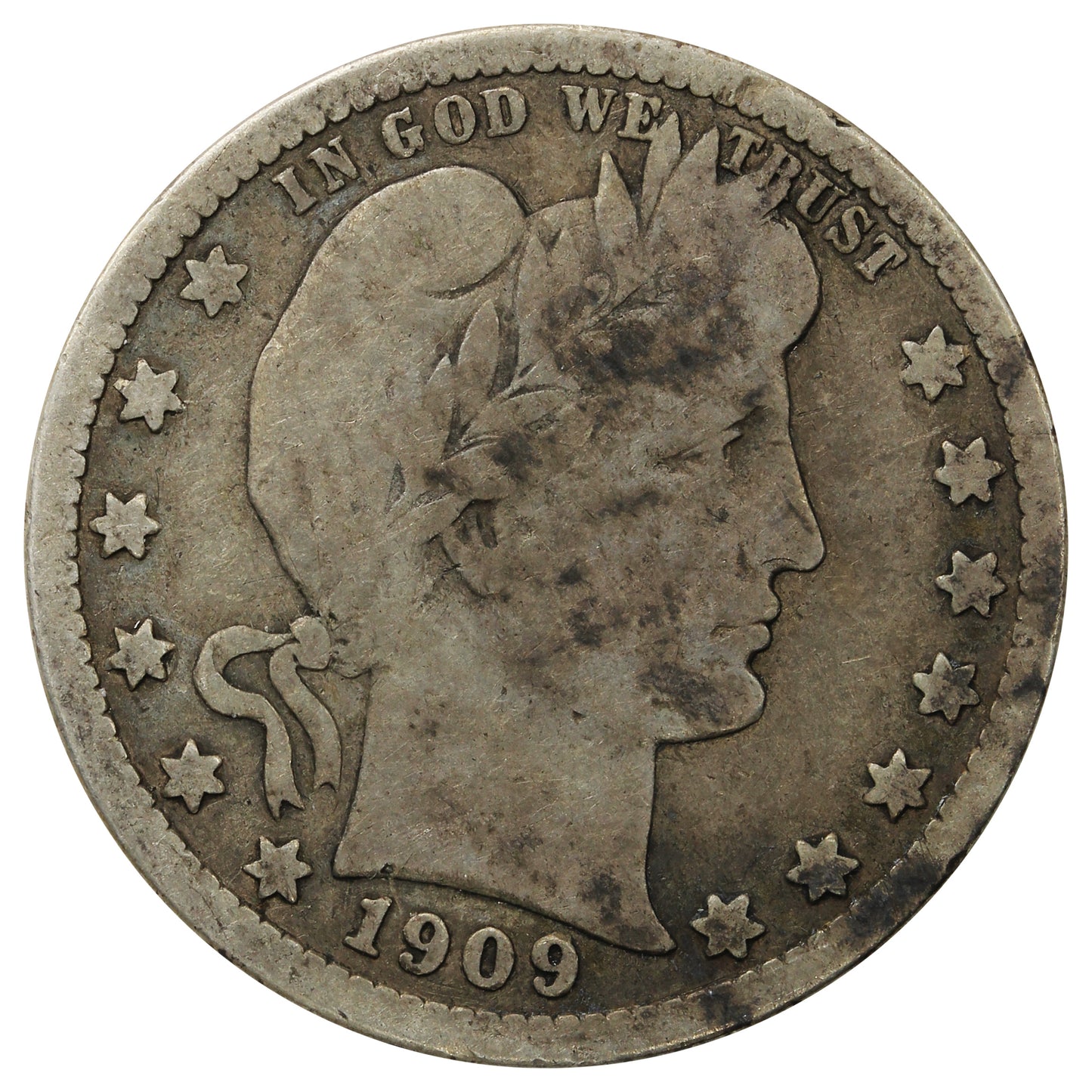 1909 D USA Quarter Very Good (VG8)