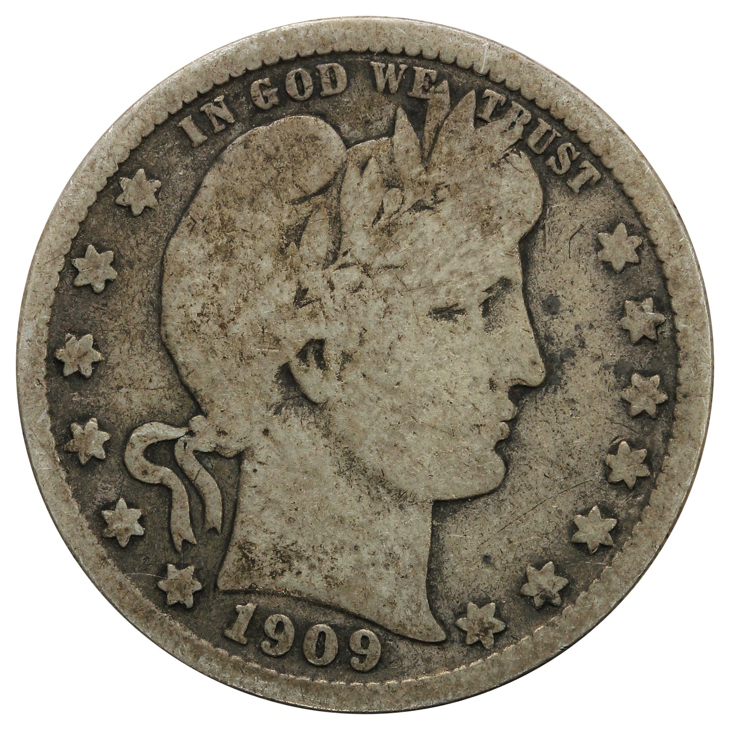 1909 D USA Quarter G-VG (G6)