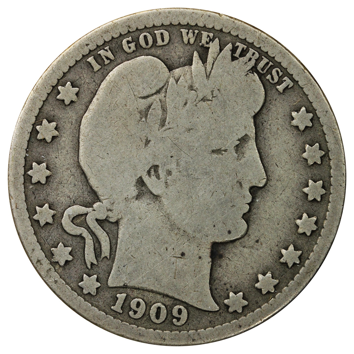 1909 S USA Quarter G-VG (G6)