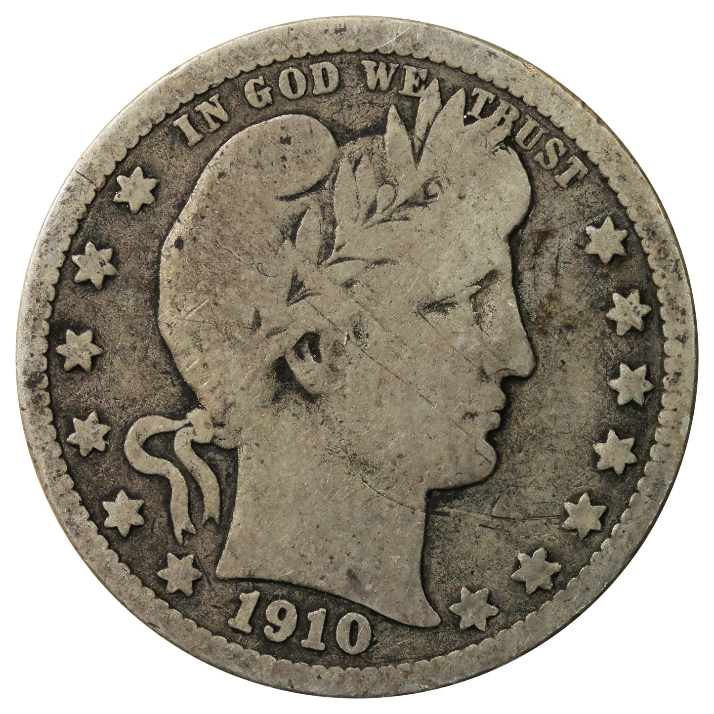 1910 D USA Quarter G-VG (G6)