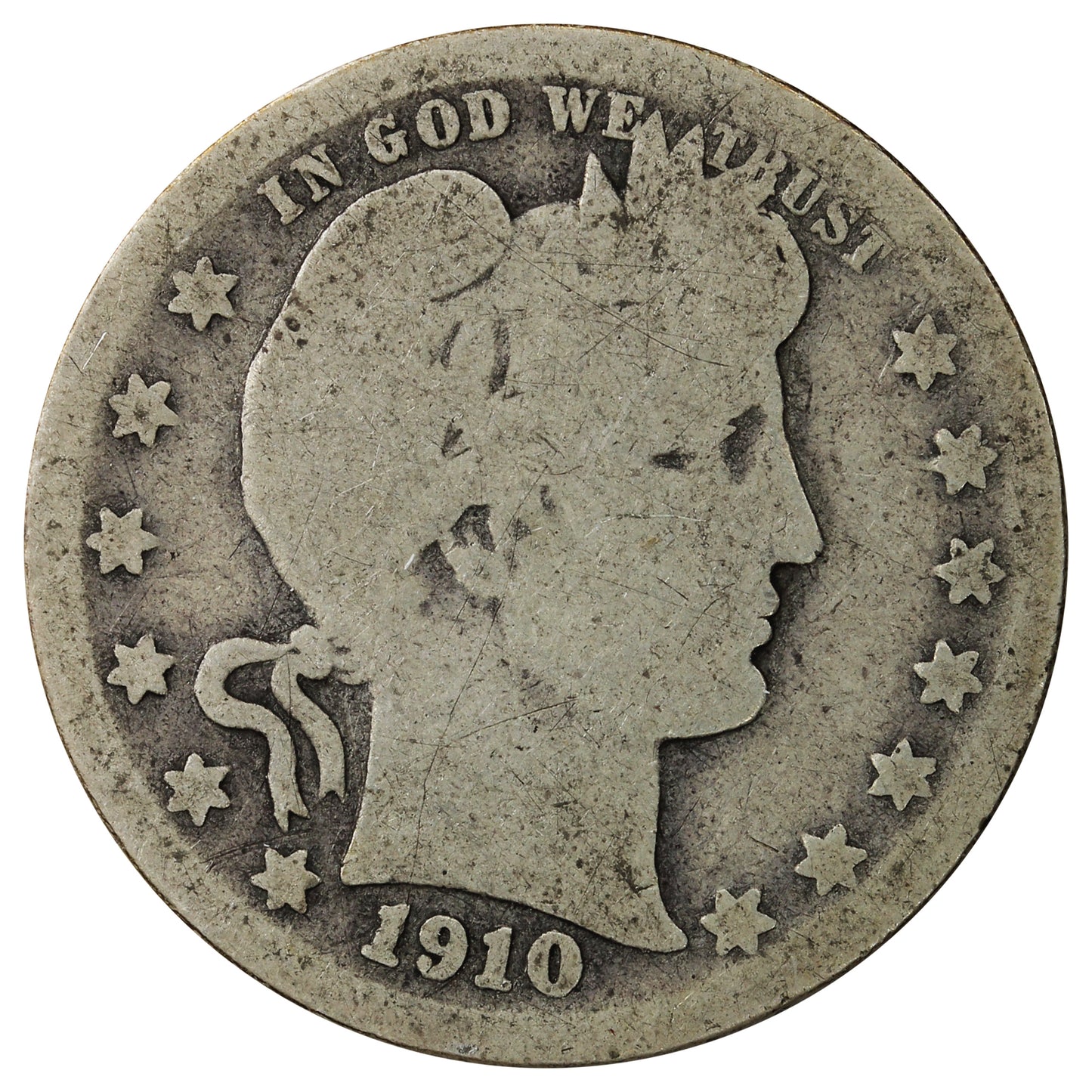 1910 D USA Quarter About Good (AG3)