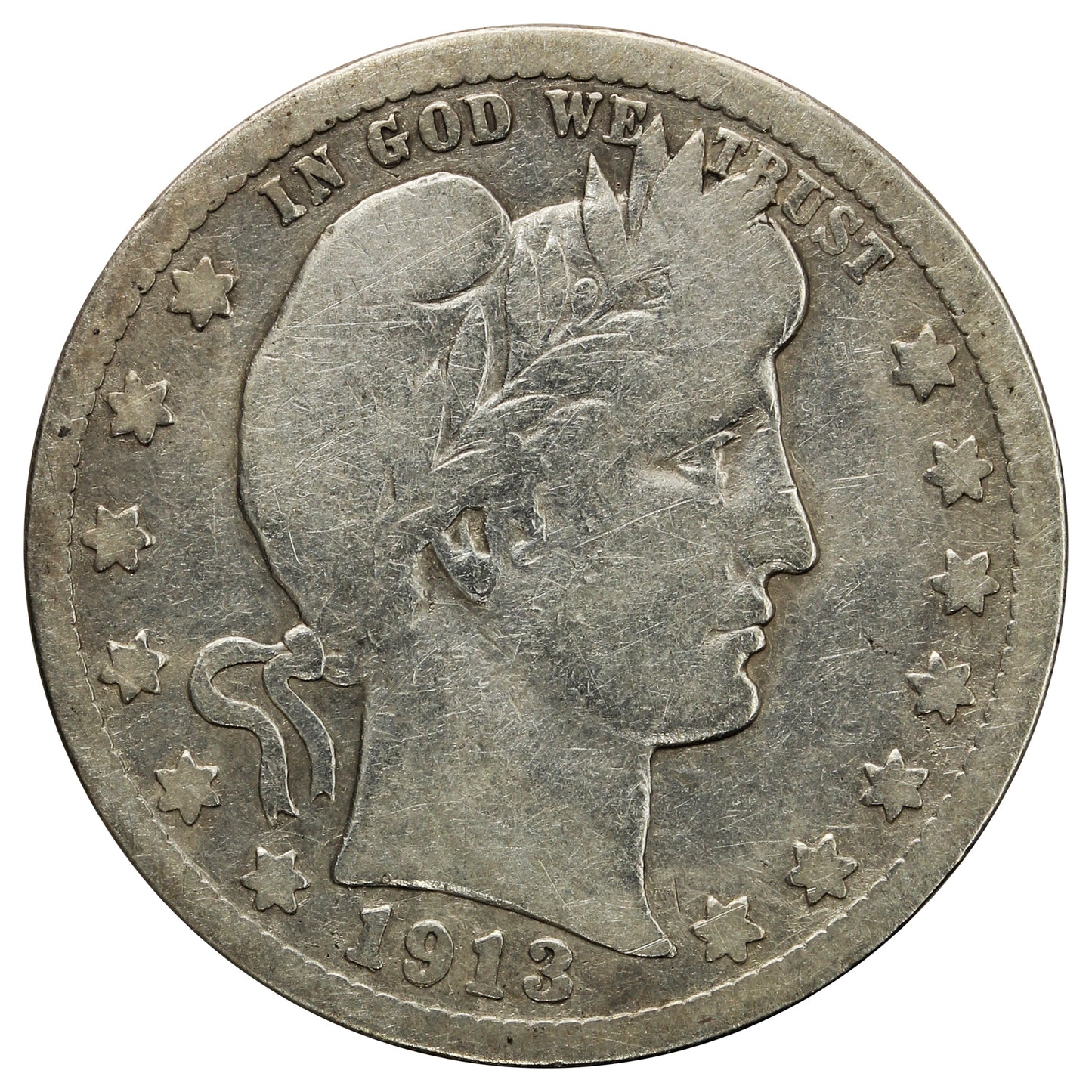 1913 D USA Quarter G-VG (G6)