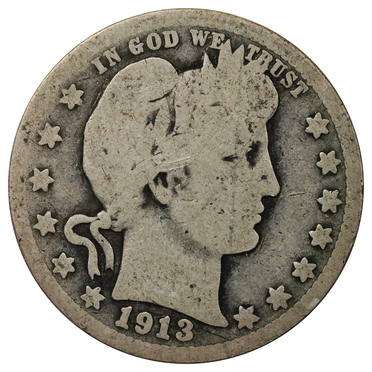 1913 D USA Quarter About Good (AG3)