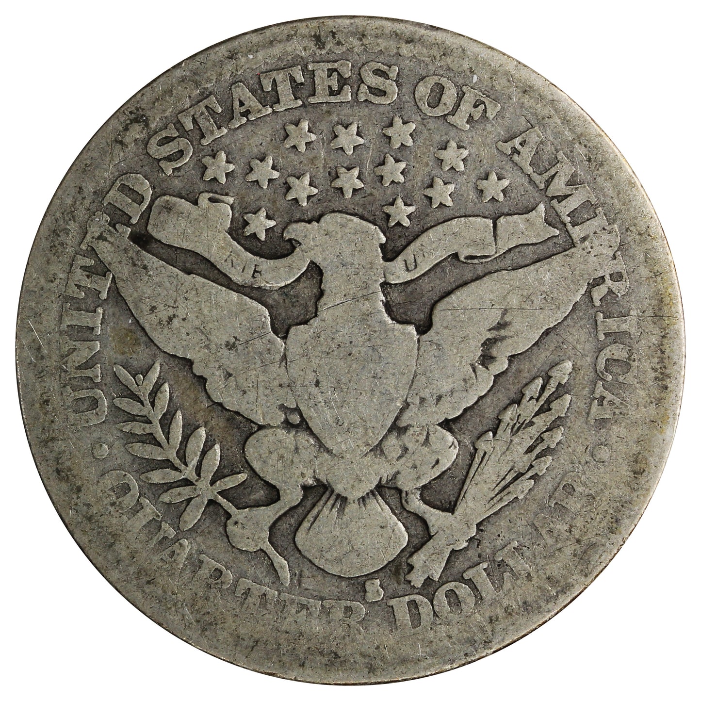 1915 S USA Quarter About Good (AG-3)