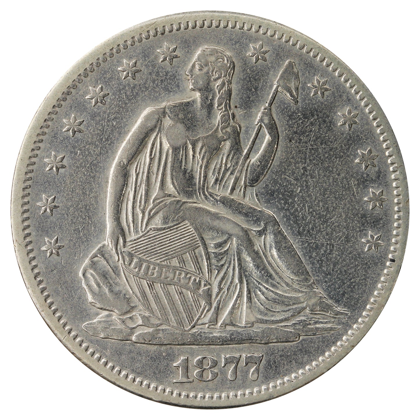 1877 S USA Half Dollar Extra Fine (EF40) $
