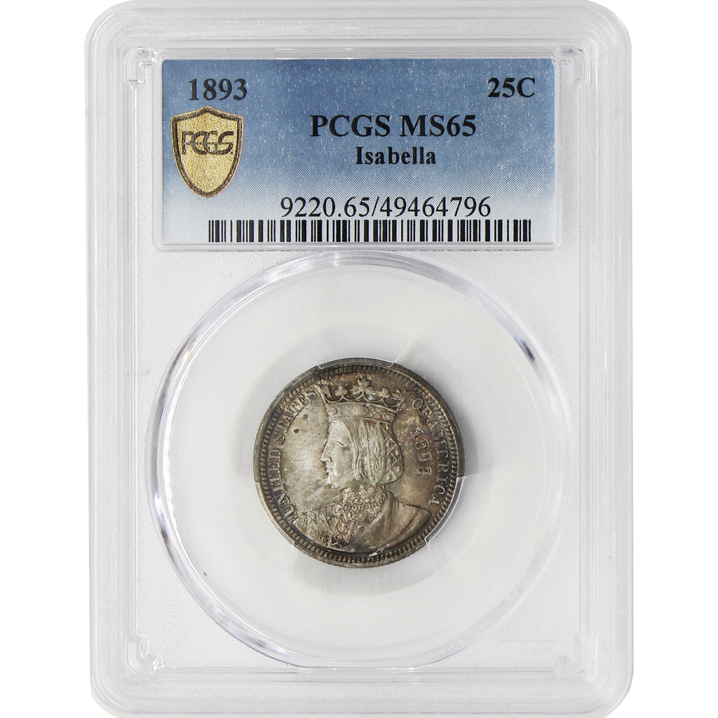 1893 Isabella USA Quarter PCGS Certified MS65